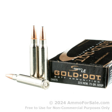 20 Rounds of 75gr SP 223 Rem Ammo by Speer