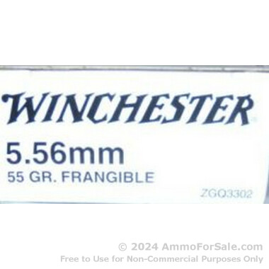 20 Rounds of 55gr Frangible ZGQ3302 5.56x45 Ammo by Winchester