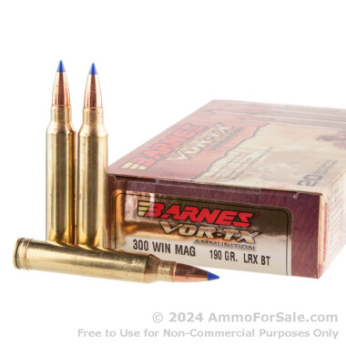 20 Rounds of 130gr Polymer Tipped .300 Win Mag Ammo by Barnes