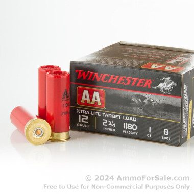 250 Rounds of 1 ounce #8 shot 12ga Ammo by Winchester AA Xtra-Lite Target Load