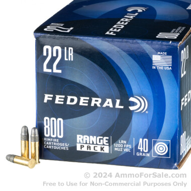 3200 Rounds of 40gr LRN .22 LR Ammo by Federal