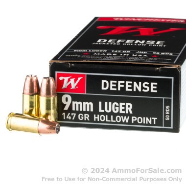 50 Rounds of 147gr JHP 9mm Ammo by Winchester