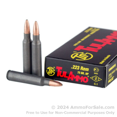 500 Rounds of 75gr HP .223 Ammo by Tula