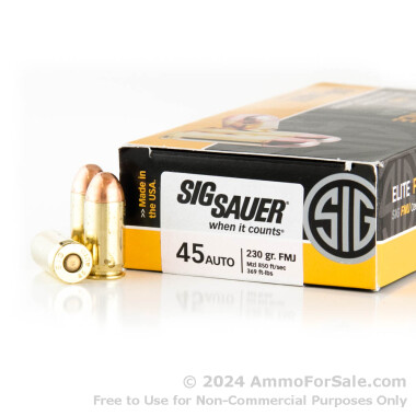 50 Rounds of 230gr FMJ .45 ACP Ammo by SIG