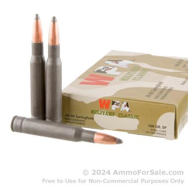 500 Rounds of 168gr SP 30-06 Springfield Ammo by Wolf Military Classic