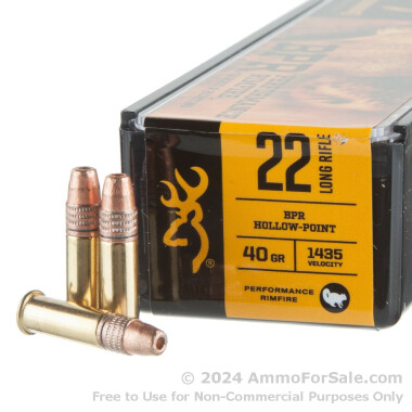 100 Rounds of 40gr CPHP .22 LR Ammo by Browning