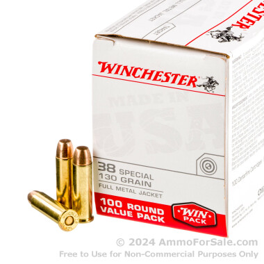 500 Rounds of 130gr FMJ .38 Spl Ammo by Winchester