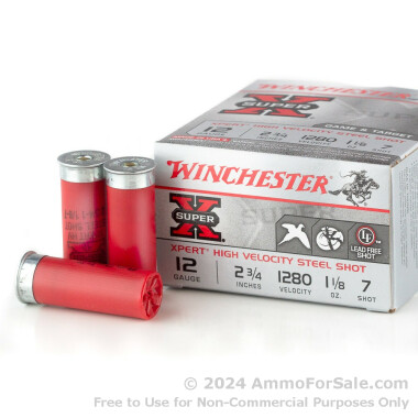 25 Rounds of 1 1/8 ounce #7 Shot (Steel) 12ga Ammo by Winchester Super-X