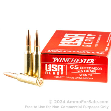 200 Rounds of 125gr Open Tip 6.5 Creedmoor Ammo by Winchester USA Ready