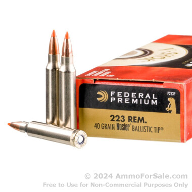20 Rounds of 40gr Nosler Ballistic Tip .223 Ammo by Federal