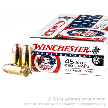 500 Rounds of 230gr FMJ 45 ACP Ammo by Winchester