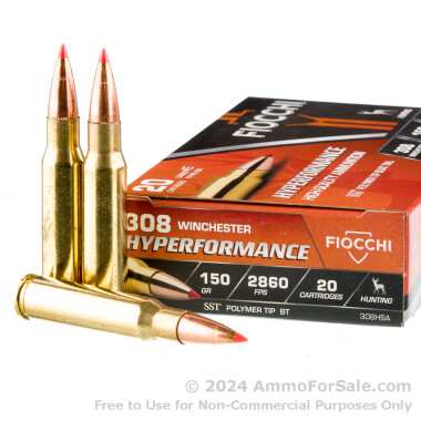 20 Rounds of 150gr SST .308 Win Ammo by Fiocchi