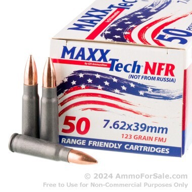 500 Rounds of 123gr FMJ 7.62x39 Ammo by MAXX Tech