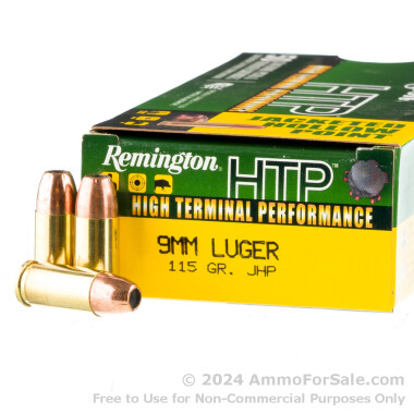 500 Rounds of 115gr JHP 9mm Ammo by Remington HTP