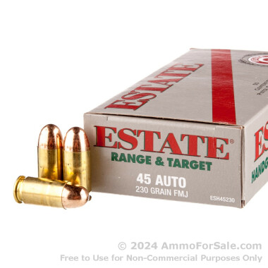 1000 Rounds of 230gr FMJ .45 ACP Ammo by Estate Cartridge