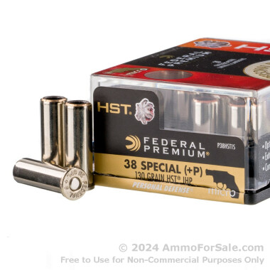 20 Rounds of 130gr HST JHP 38 Special +P Ammo by Federal