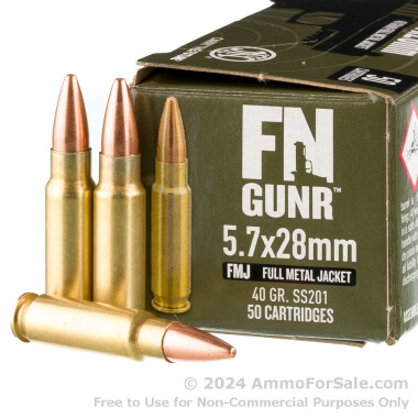 50 Rounds of 40gr FMJ 5.7x28mm Ammo by FN Herstal