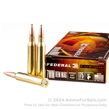 20 Rounds of 175gr Fusion 7mm Rem Mag Ammo by Federal