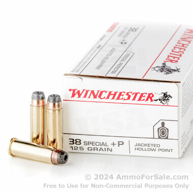 500 Rounds of 125gr JHP .38 Spl +P Ammo by Winchester USA