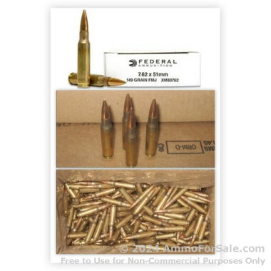 500  Rounds of 149gr FMJ .308 Win Ammo by Federal