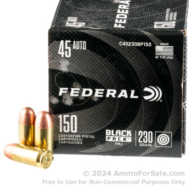 600 Rounds of 230gr FMJ .45 ACP Ammo by Federal