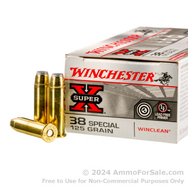 50 Rounds of 125gr JSP .38 Spl Ammo by Winchester WinClean