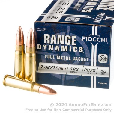 500 Rounds of 123gr FMJ 7.62x39 Ammo by Fiocchi