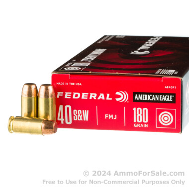 500 Rounds of 180gr FMJ .40 S&W Ammo by Federal American Eagle