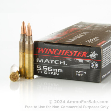 20 Rounds of 77gr HPBT Match 5.56x45 Ammo by Winchester