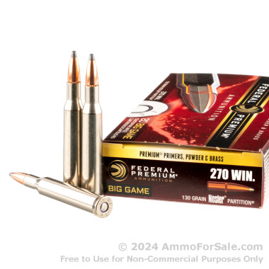 20 Rounds of 130gr Partition .270 Win Ammo by Federal