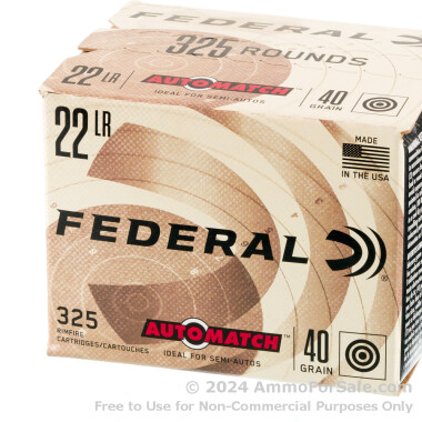 325 Rounds of 40gr LRN .22 LR Ammo by Federal