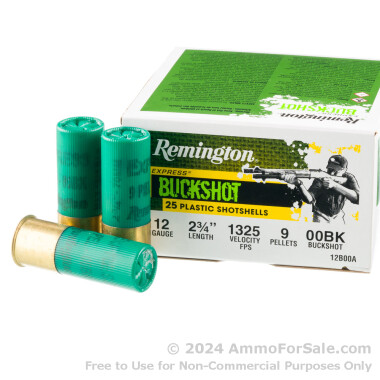 100 Rounds of 00 Buck 12ga Ammo by Remington Express