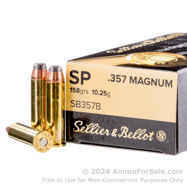 50 Rounds of 158gr SP .357 Mag Ammo by Sellier & Bellot