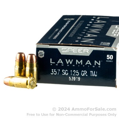 1000 Rounds of 125gr TMJ .357 SIG Ammo by Speer