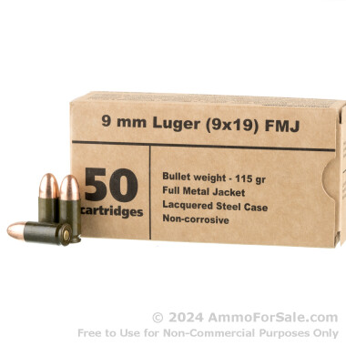 500 Rounds of 115gr FMJ 9mm Ammo by Barnaul