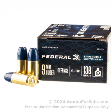 20 Rounds of 138gr SHP 9mm Ammo by Federal