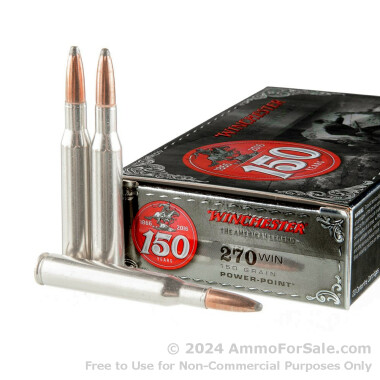 20 Rounds of 150gr Power Point .270 Win Ammo by Winchester 150yr Commemorative