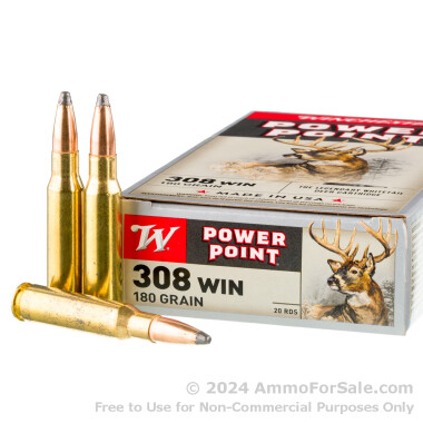 20 Rounds of 180gr PP .308 Win Ammo by Winchester