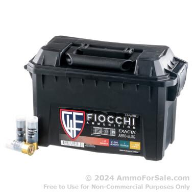 80 Rounds of 1 ounce Rifled Slug 12ga Ammo by Fiocchi Low Recoil in Field Box