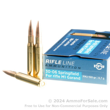 20 Rounds of 150gr FMJ 30-06 Springfield Ammo by Prvi Partizan M1 Garand