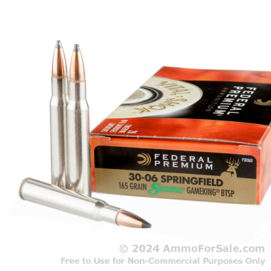 20 Rounds of 165gr SPBT 30-06 Springfield Ammo by Federal