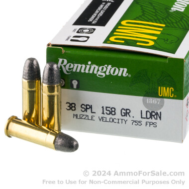 50 Rounds of 158gr LRN .38 Spl Ammo by Remington UMC
