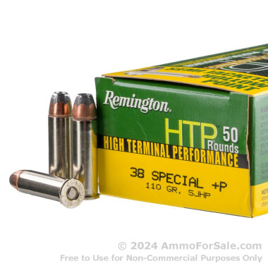 50 Rounds of 110gr SJHP .38 Spl +P Ammo by Remington