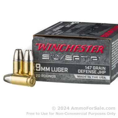 200 Rounds of 147gr JHP 9mm Ammo by Winchester Silvertip