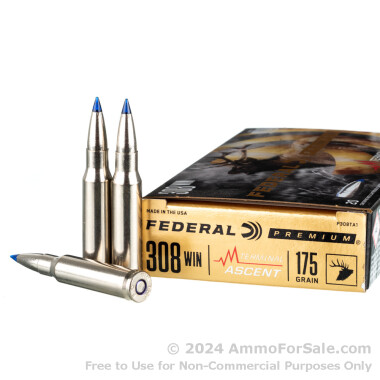 20 Rounds of 175gr Terminal Ascent .308 Win Ammo by Federal
