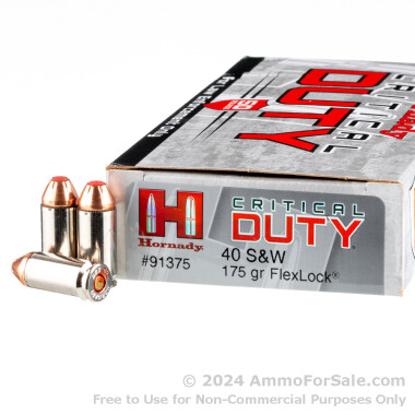 500  Rounds of 175gr JHP .40 S&W Ammo by Hornady