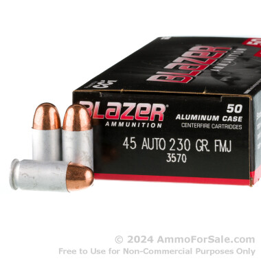 1000 Rounds of 230gr FMJ .45 ACP Ammo by Blazer Aluminum