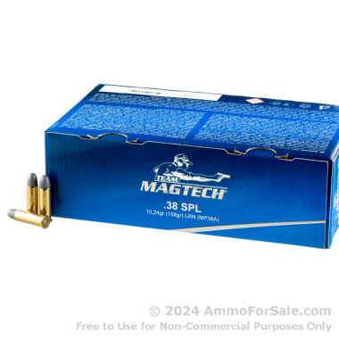 1000 Rounds of 158gr LRN .38 Spl Ammo by Magtech Shootin' Size