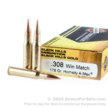 20 Rounds of 178gr Polymer Tipped .308 Win Ammo by Black Hills Gold Ammunition