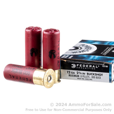 5 Rounds of 000 Buck 12ga Ammo by Federal